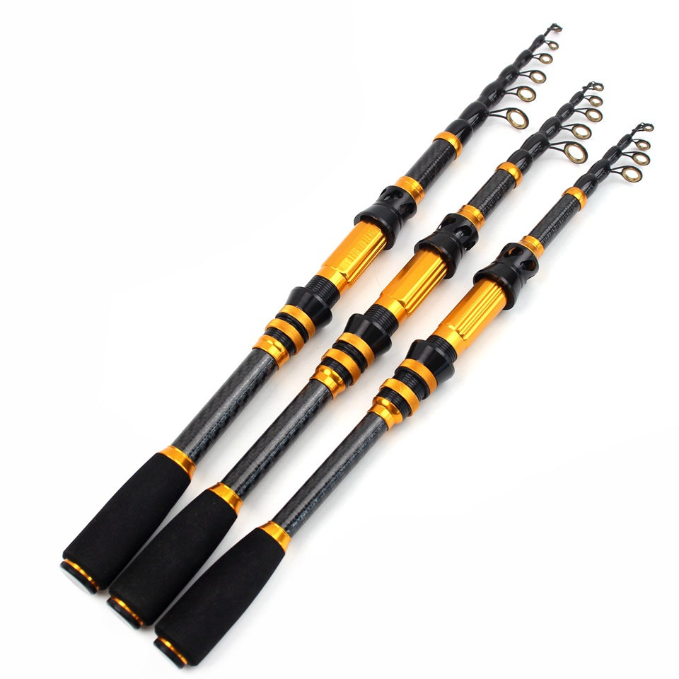Manufacturer Wholesale New Short Section Sea Rod Carbon Fiber Telescopic Universal Fishing Rod Portable Lure Rod European and American Fishing Gear