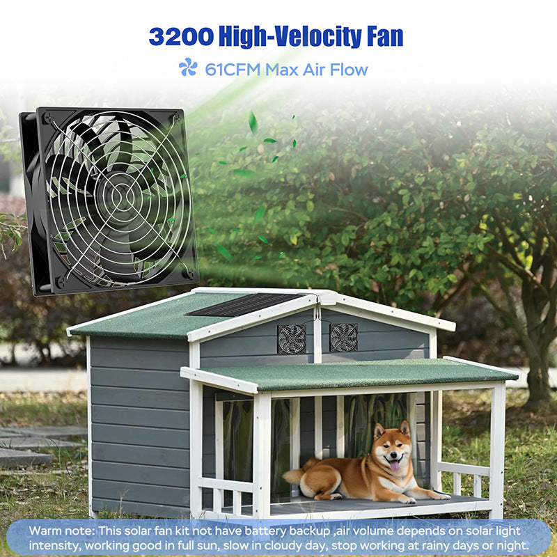 Exclusive Solar Photovoltaic Panel with Exhaust Fan Dual Fan Suitable for Backyard Chicken Coop Greenhouse Dog House Pet House