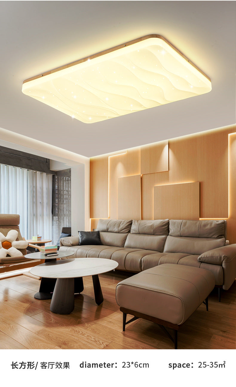 Tmall Smart Solid Wood Ceiling Light led Bedroom Lamp Round Modern Minimalist Log Room Lamp Living Room Lamp Home