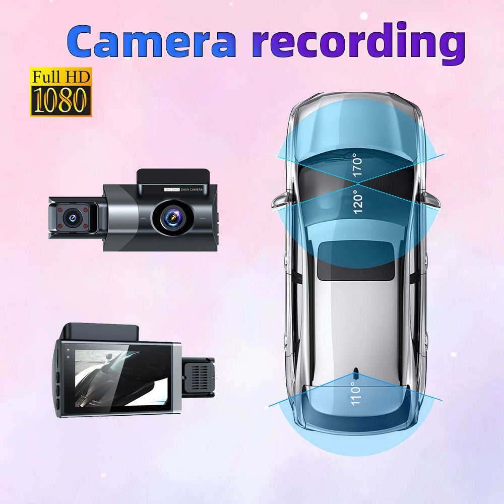 New1080P HD Night Vision Three-Record Dash Cam Multi-Lens Panoramic Parking Car Camera