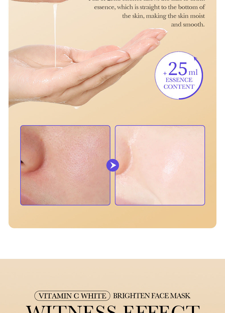 VC Whitening Mask BIOAOUA Vitamin C Hydrating, moisturizing, and brightening skin tone cross-border wholesale