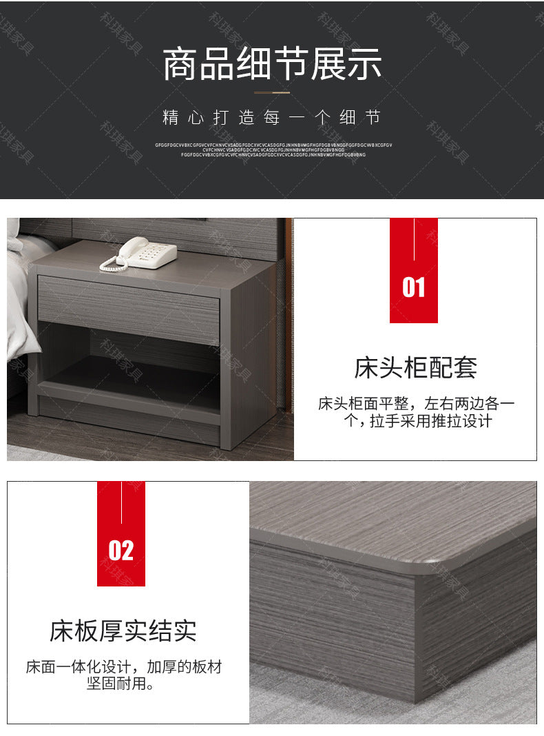 Hotel Guesthouse Bed Standard Room Full Set Furniture Apartment Homestay Single Double Bed Hotel Rental Room Special Bed Box