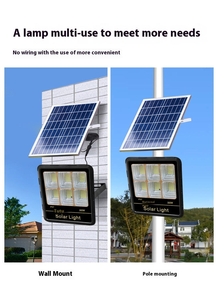 Super Bright LED Solar Flood Light Waterproof IP65 Street Light for Garden for Courtyard Stadium Outdoor Use Factory Direct