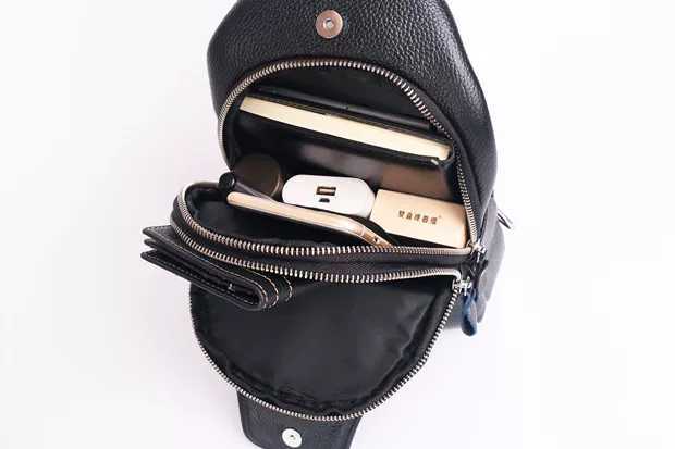 Anti-theft Bag Men's Genuine Leather Chest Bag High-end Security Password Lock Travel Outdoor Crossbody Small Backpack Men's Shoulder Bag
