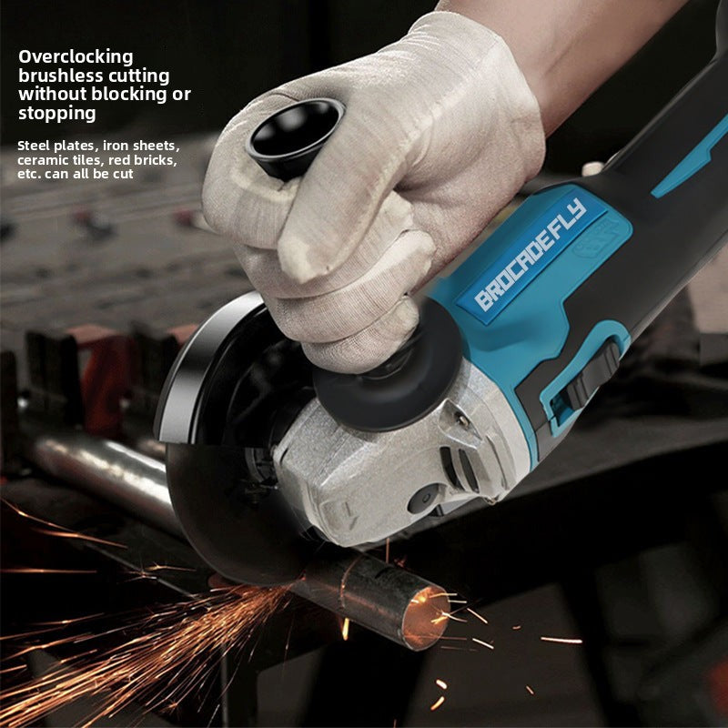 Multifunctional Lithium Battery Brushless Electric Angle Grinder Polisher Cutting Machine Rechargeable Durable Grinding Machine Electric
