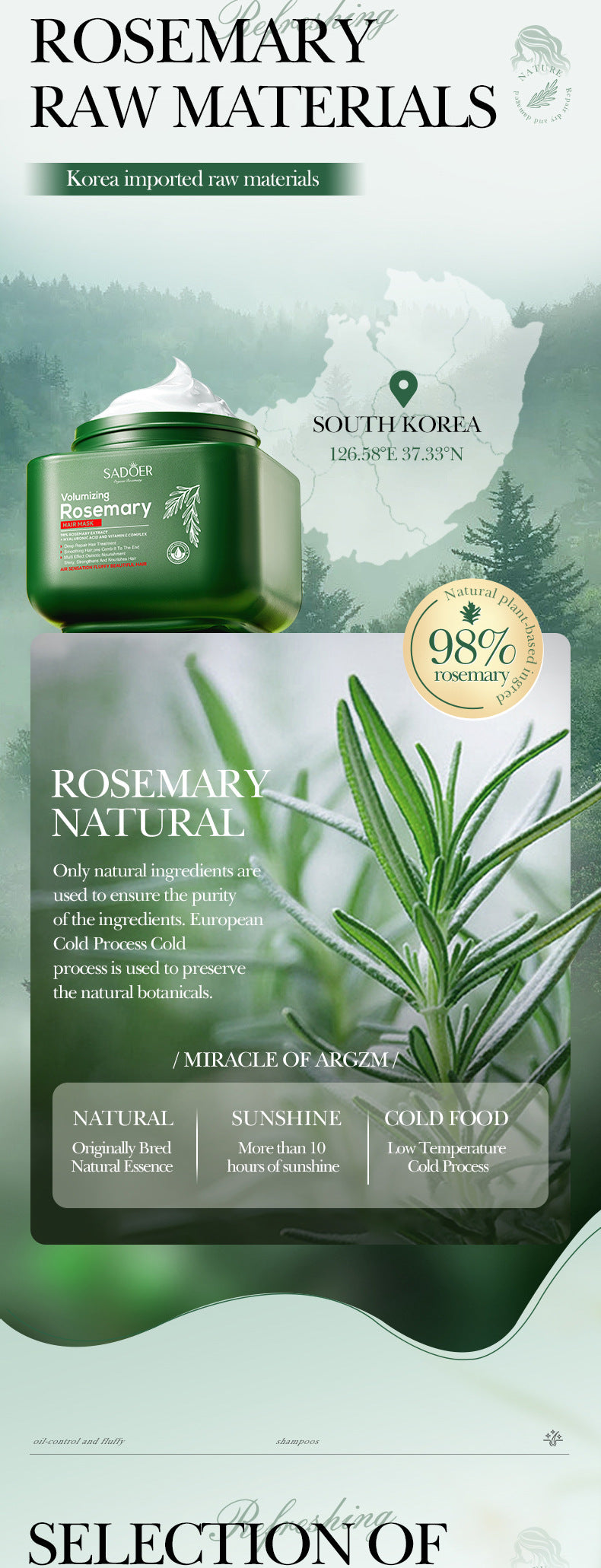 Rosemary Rosemary500ml SADOER Repair Nourishing Smooth Hair Conditioner  Wholesale