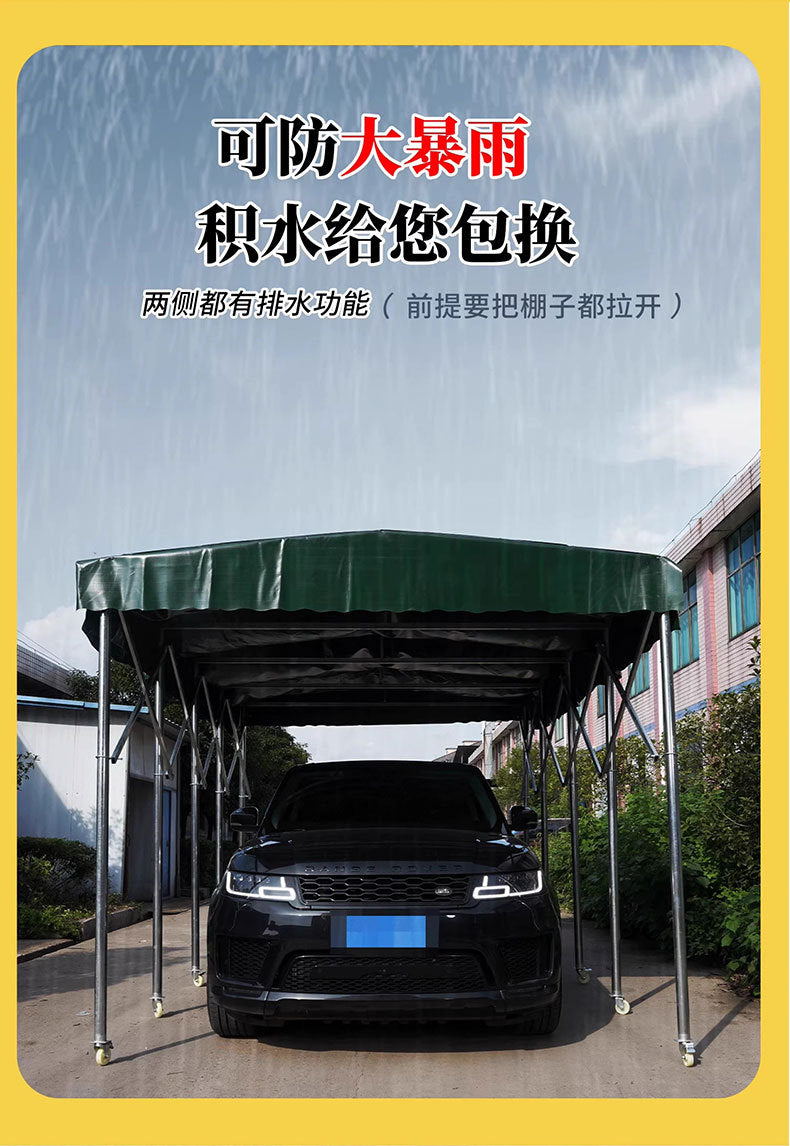 Outdoor Mobile Tent Activity Canopy Large Warehouse Push-Pull Shed Retractable Folding Sunshade Tent Night Market Stall Rain Shelter