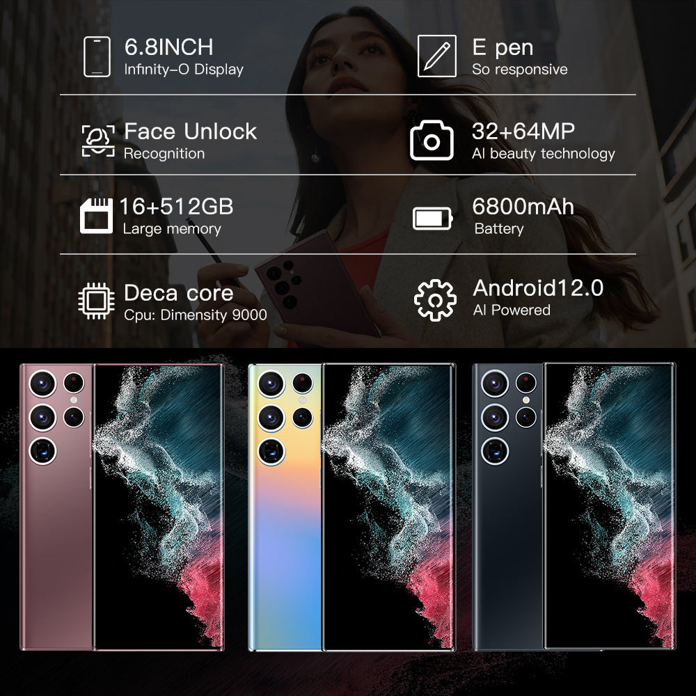 Popular S22Ultra 5G Smartphone7.2Large Screen Mobile Phone3+32Android Phone Wholesale