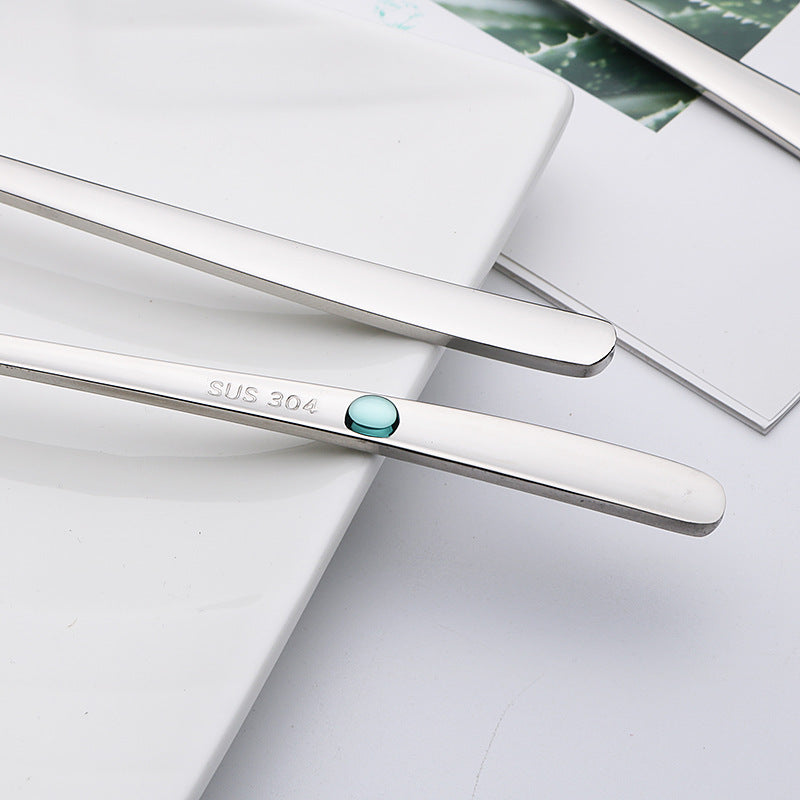 304Stainless Steel Tableware Korean Style Spoon Fork Adult Deepened Soup Spoon Ramen Fork Glossy Ruyi Wholesale Korean Style Wholesale