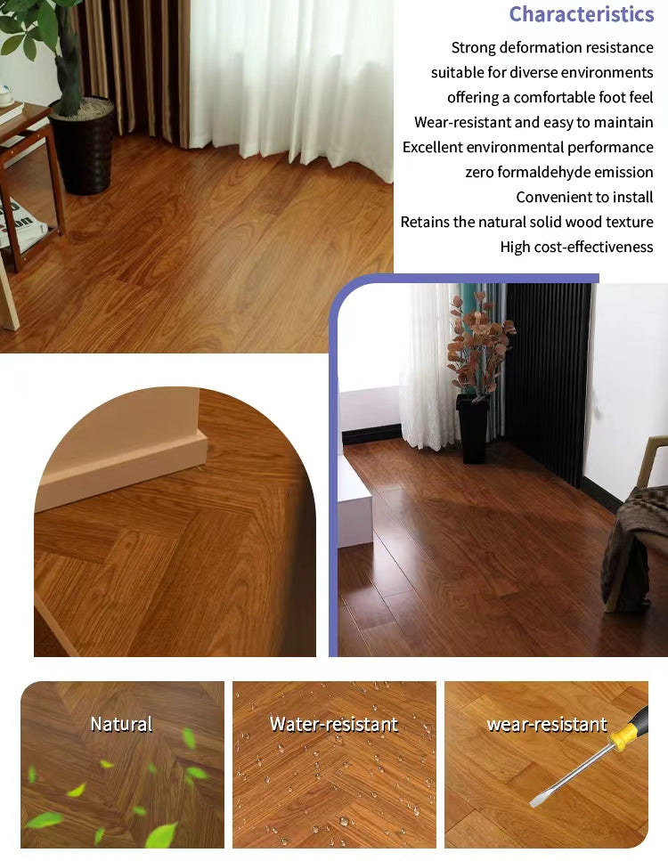 High Quality 14mm Three-Layer Padauk Wood Flooring UV Coated Natural Veneer Surface Stable for Outdoor Modern Interiors