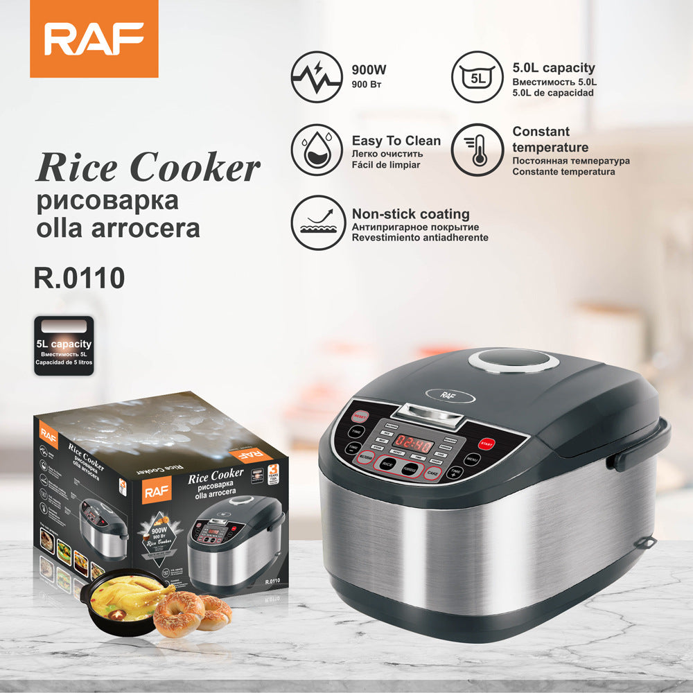 RAF European Standard Rice Cooker Smart6L Fully Automatic Health-Preserving Household Stainless Steel Rice Cooker Multi-Functional900w
