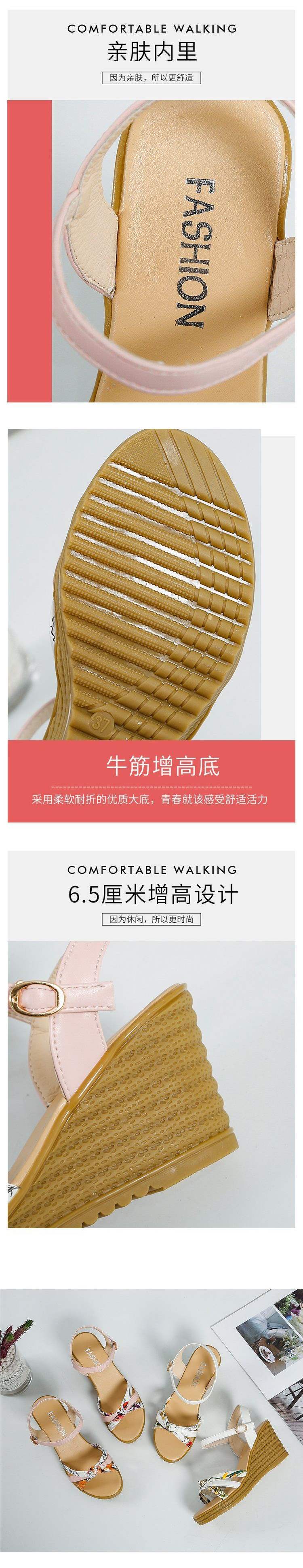 Korean Style2025Summer New Wedge Fish Mouth Women's Sandals Platform Thick Sole Student Shoes High Heel Women's Sandals Trendy