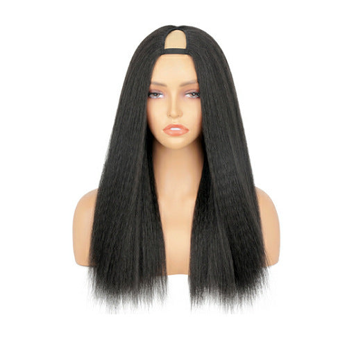 DR2/30BL  Ombre brown black V-part Yaki Straight Wig