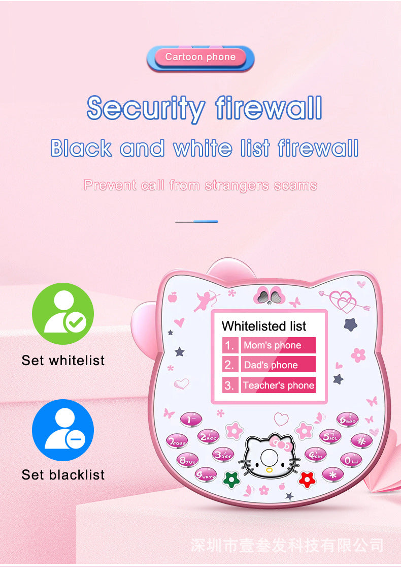i168Mini Button Straight New Model Mini Hellokitty Small Phone Hot Sale Cartoon Cute
