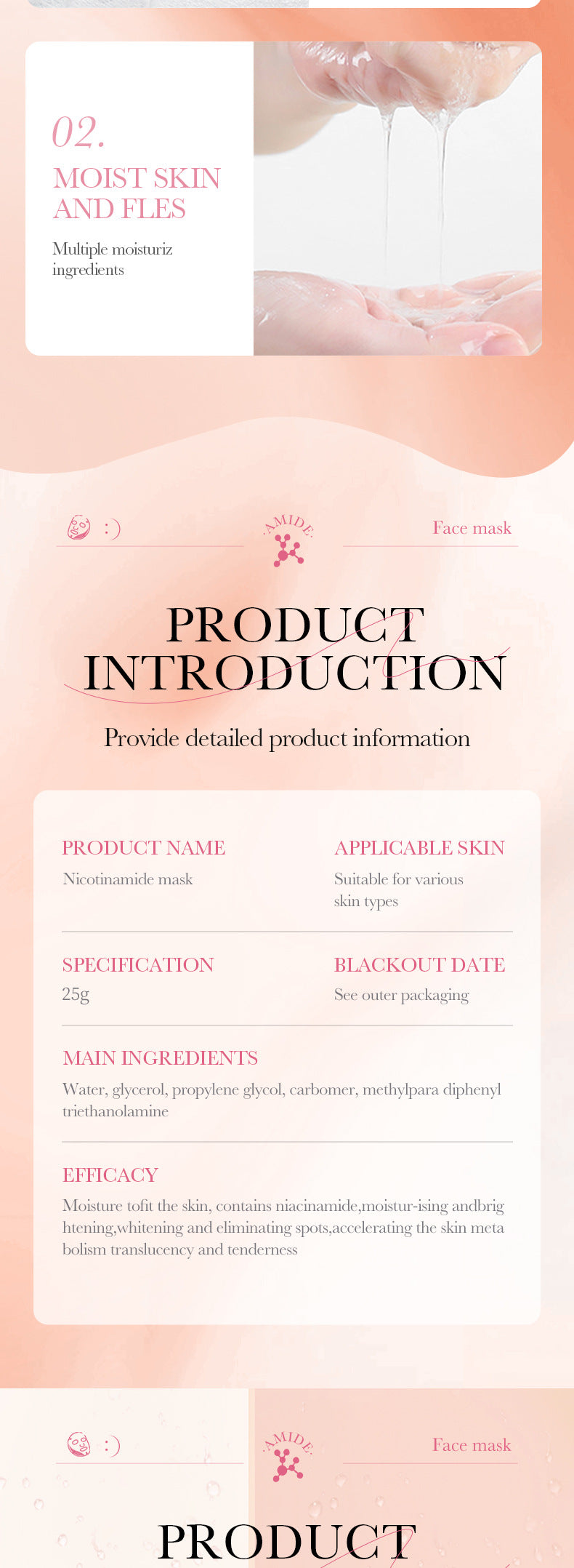 Full English Mask25g BIOAOUA Dimension C Retinol Hydrating Moisturizing Mask Sheet Pack  Wholesale