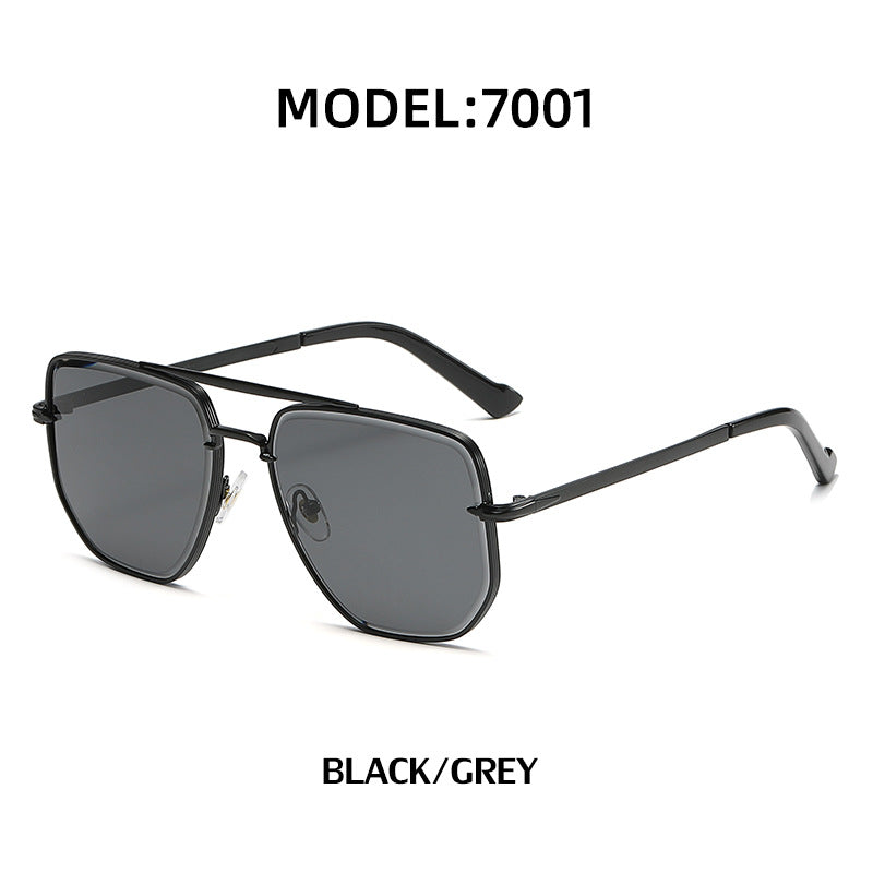 Fashion Double Bridge Sunglasses for Men UV Protection Driving Diamond Cut Edge Sunscreen Sunglasses for Women Wholesale