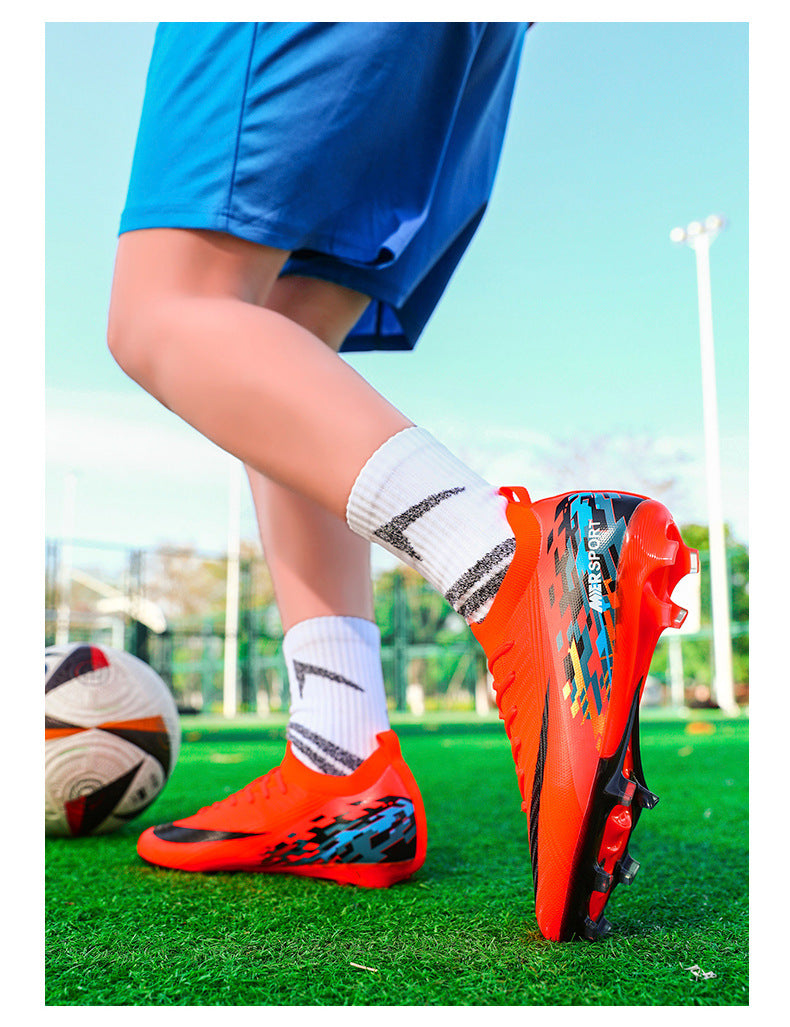 New Large Size Long Spike Football Shoes Low Top Youth Competition Training Student Football Sports Shoes