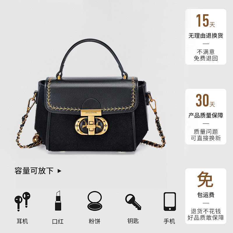 European and American Retro Niche Stylish Small Square Bag Chain New Texture Handbag Fashion Versatile Shoulder Crossbody Bag for Women