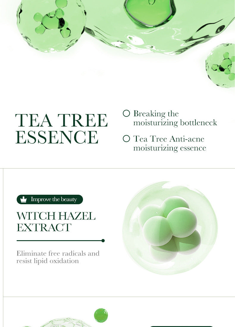 Full English Tea Tree Skincare Set SADOER Cleansing, moisturizing, hydrating five-piece set for  foreign trade wholesale