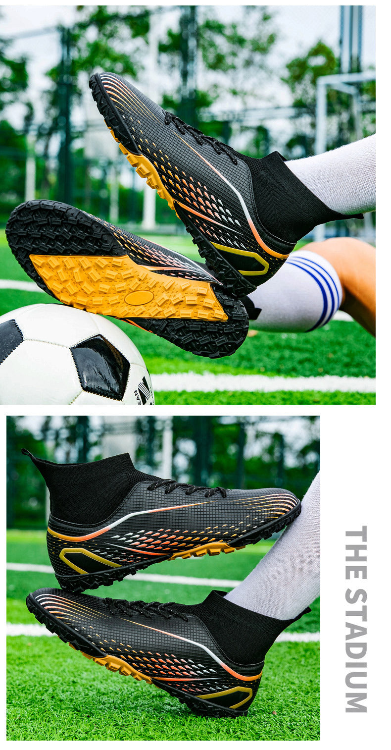 New football shoes for men and women AG Long Spike gold Competition Student Training Shoes Artificial Turf TF Wholesale of Broken Nails