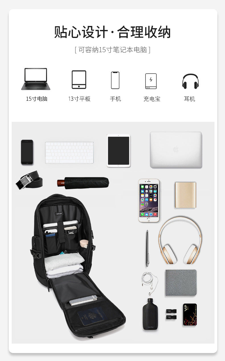 OZUKO Travel Backpack Men's Large Capacity Waterproof Outdoor Mountaineering Computer Backpack Camouflage Commuting School Bag