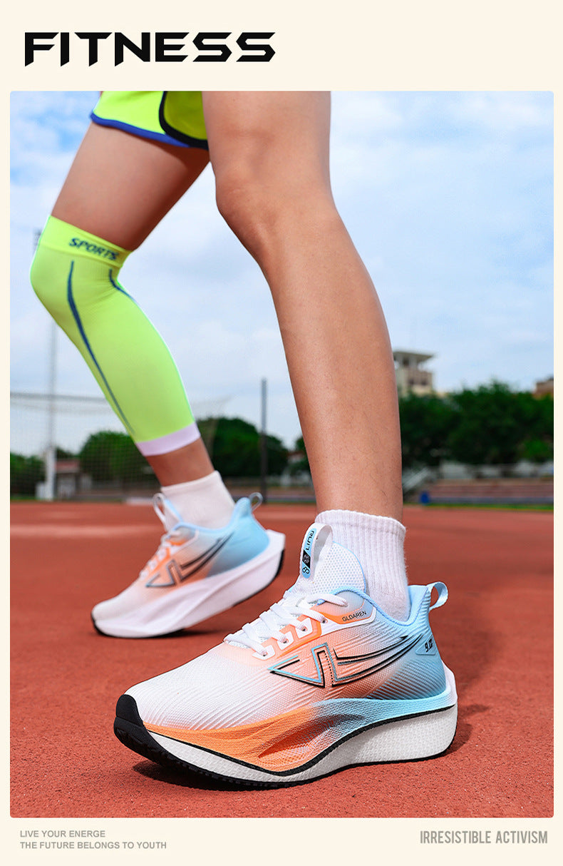 Mesh Men's Shoes New Thick-Soled Breathable Trendy Running Shoes Lightweight Shock-Absorbing Non-Slip Running Travel Shoes Casual Sports Shoes