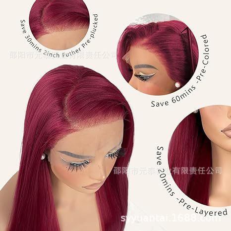 99J Burgundy Lace Front Wigs 13x4 Straight Lace Frontal Wigs