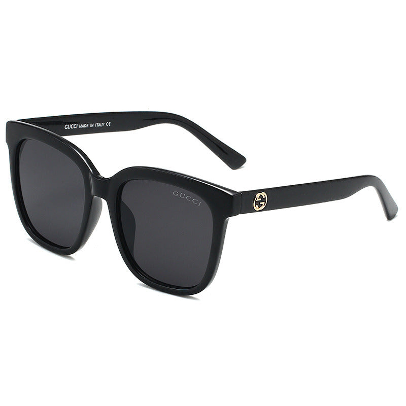 gm Sunglasses Korean Style Square Frame Big Face Slimming Polarized UV Protection Sunglasses for Women Trendy Street Style Glasses logo