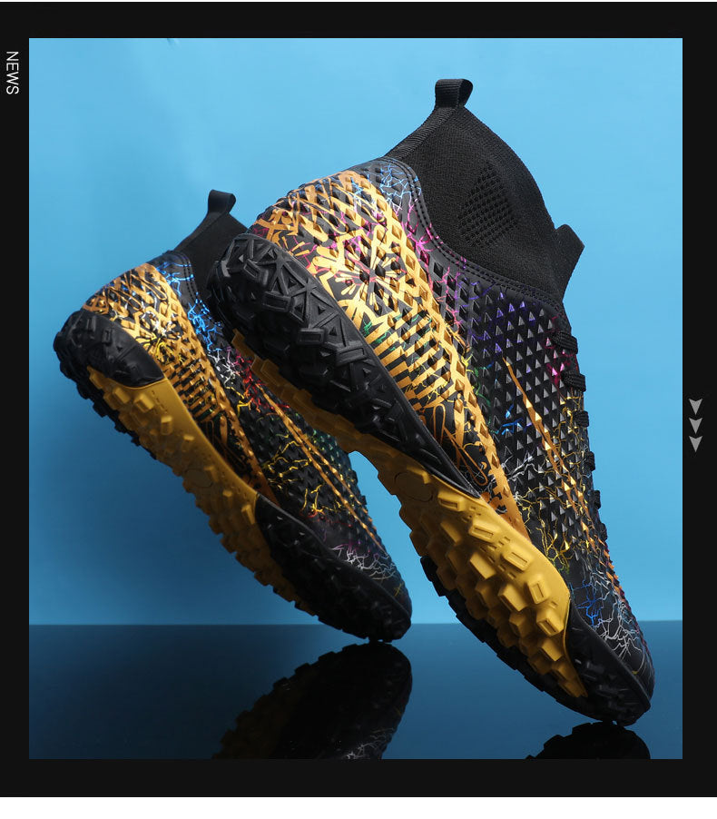 New high-top soccer shoes for men and women AG Spike TF Broken Nail Youth Student Grassland Competition Training Shoes