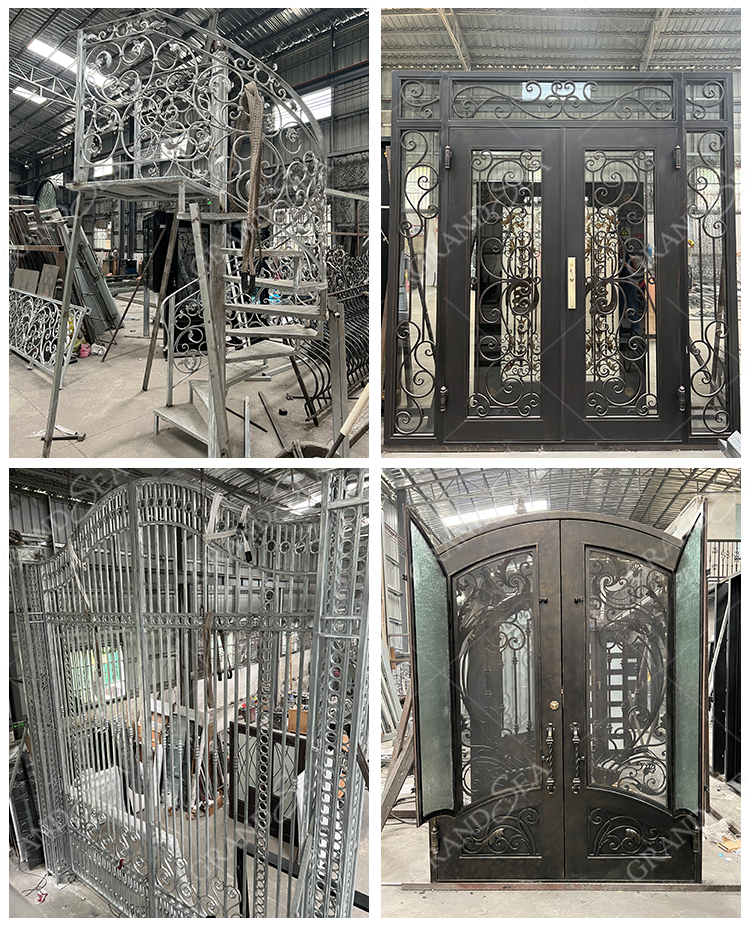 Exquisitely Designed Modern Exterior Arches Double Front Main  Wrought Iron Exterior Door Design