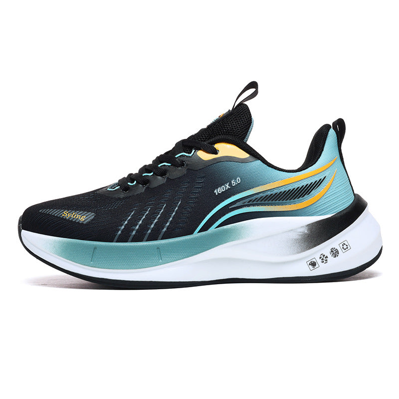 Carbon Plate Ultra-Light Jacquard Breathable Running Shoes Couple Style Sports Shock Absorption Body Test Student Outdoor Racing Men