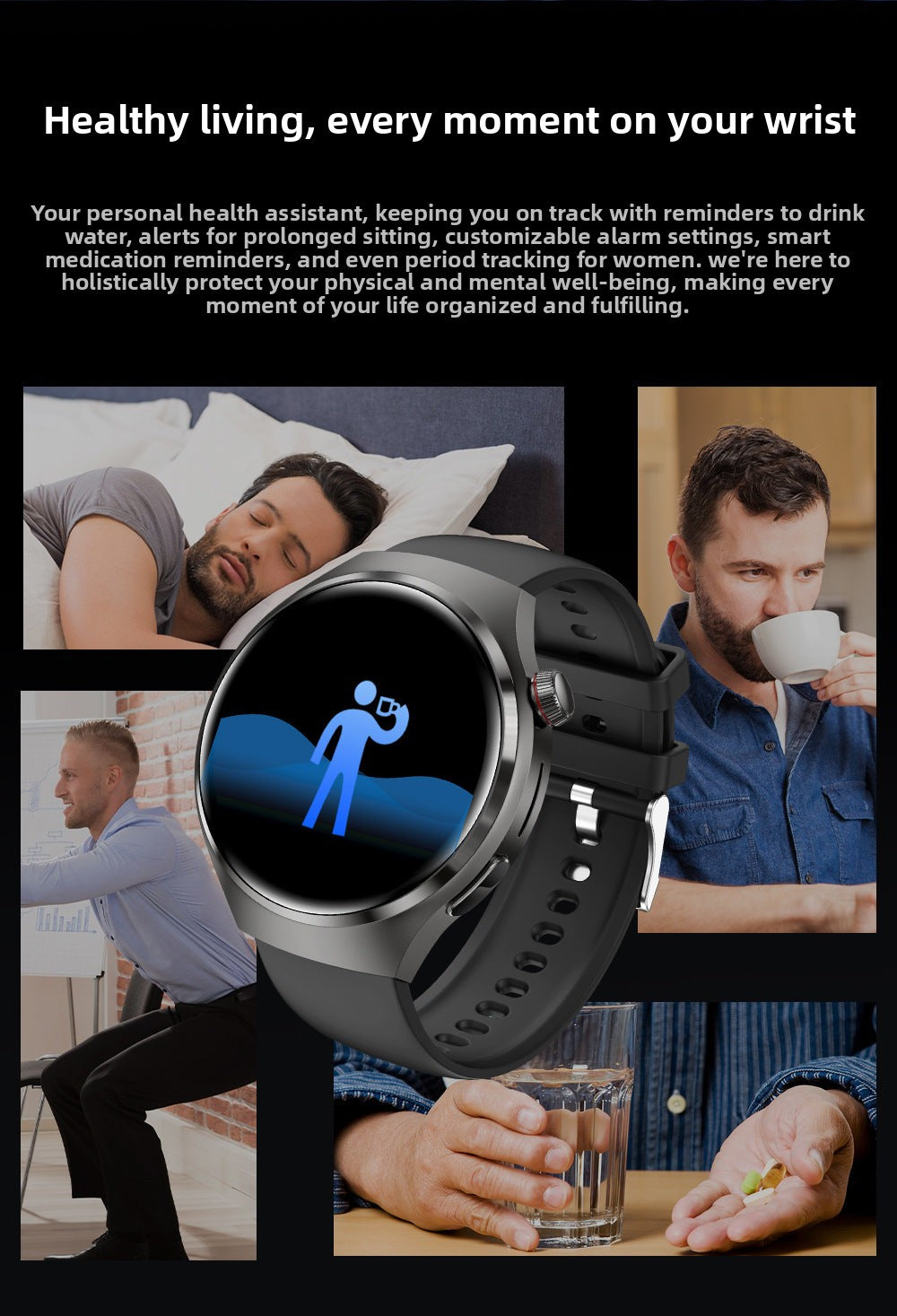 DK56Smart Watch1.52inch Bluetooth Call True Heart Rate Pedometer Sleep Monitoring Hidden Earphones Sports