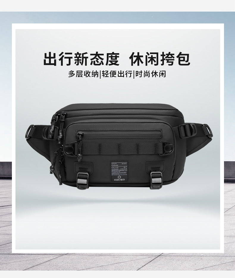 Men's Waist Bag Trendy Brand Crossbody Bag High-end Chest Bag Multi-functional Outdoor Portable Waterproof Men's Shoulder Bag