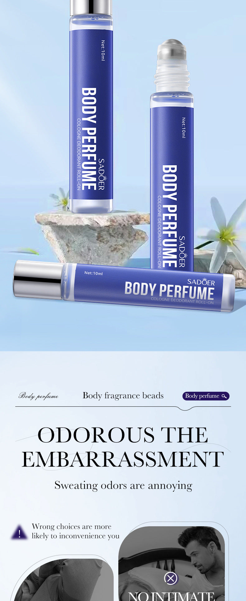 Roll-on Body Perfume SADOER Ancient Dragon silver Long-lasting Fresh Roll-on Perfume Cross-border Wholesale