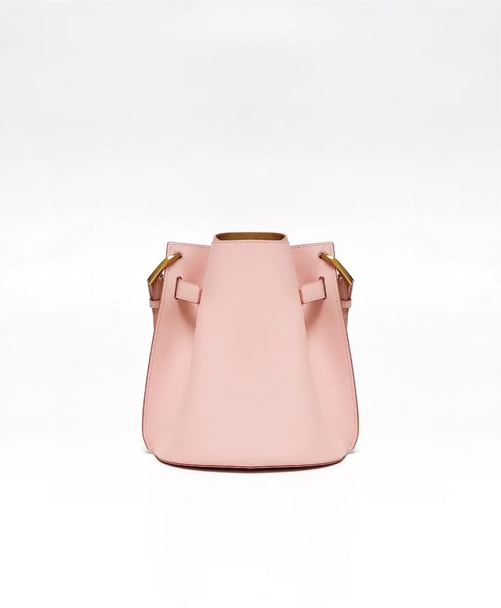 Frosted Leather Bucket Bag Genuine Leather Korean Style Versatile Niche Design Light Luxury Handbag Single Shoulder Crossbody Women's Bag Large Capacity
