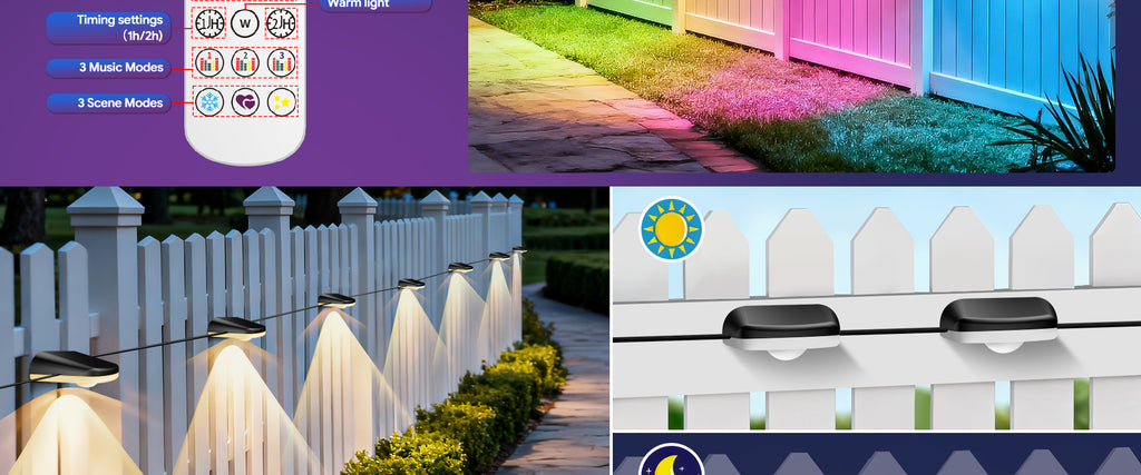 Bluetooth fence light RGBCW Iridescent Fence Light Wall Washer Light Fence Light Garden Light Waterproof Decorative Light