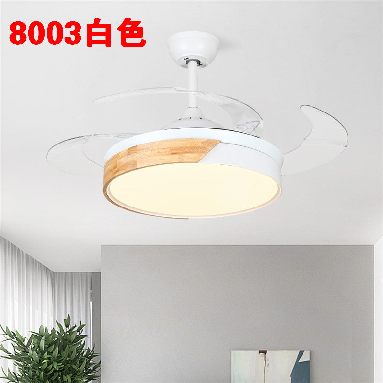Invisible Fan Light Remote Control led Fan Chandelier Home Electric Fan Lamp scandinavian Iron Restaurant Lamp Crystal Ceiling Fan Lamp