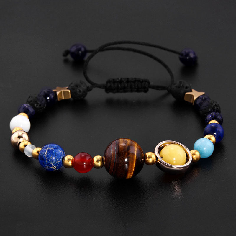 Hot-Selling Universe Galaxy Solar System Eight Planets Bracelet Guardian Star Natural Stone Bead Bracelet Seven Meridians Bracelet