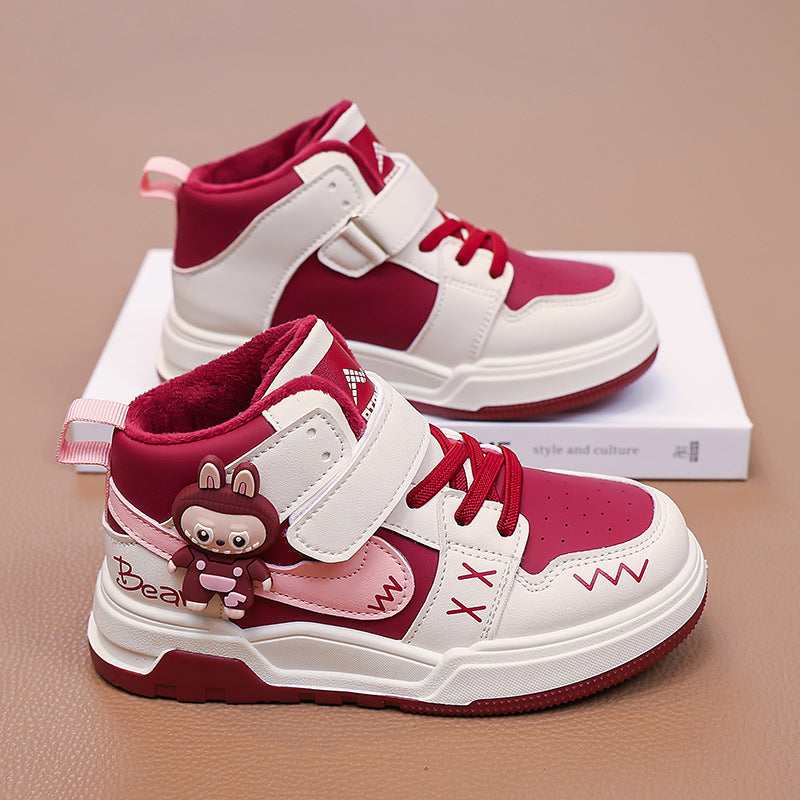 Fashion Doll Labubu Girls' Shoes Princess Shoes2025New Autumn Children's Soft Sole Casual Sports Shoes