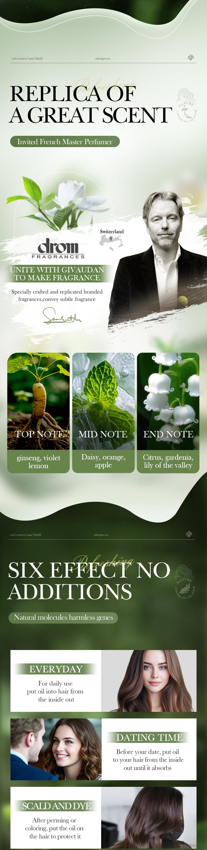 Ginseng and Polygonum Multiflorum Smooth Hair Care Essential Oil60ml SADOER Nourishing Silky Smooth Hair Wholesale