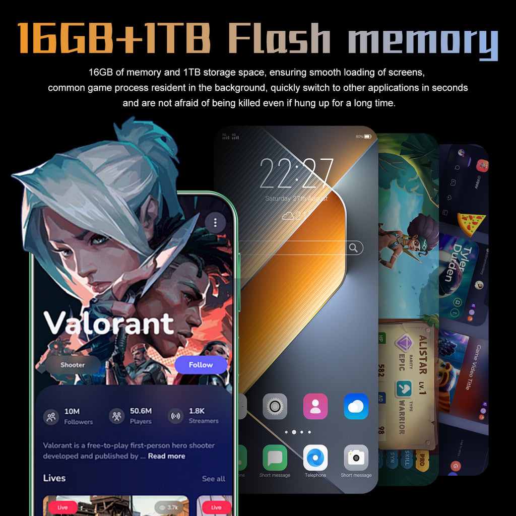 New In-Stock Mobile Phones Pova6 Pro Android Large Screen16+1T smartphone factory price(Popular)