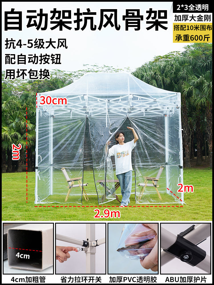 Sunroom Fully Transparent Enclosure Tent Outdoor Rainproof Windproof Balcony Awning Simple Insulation Flower Room Sunshade