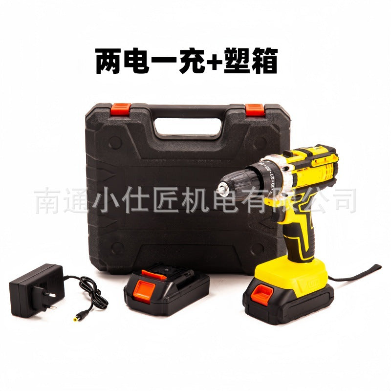 One Battery One Charger Cross-Border Export Model Multi-Functional Cordless Drill Household Brushless Rechargeable Drill Electric Screwdriver