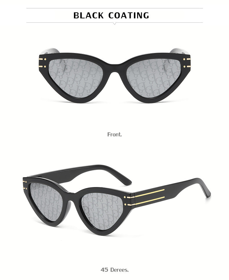 New European and American style personality cat-eye UV protection sunglasses for women ins Small Frame Sunglasses Eyewear Trendy Wholesale