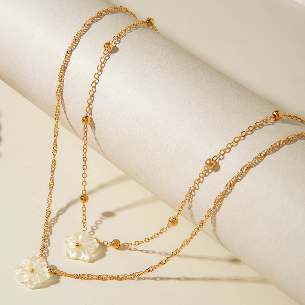 European and American Ornament Fashionable and Simple Diamond-Encrusted Chain Necklace for Women Creative Water Drop Multi-layer Pendant Collarbone Necklace