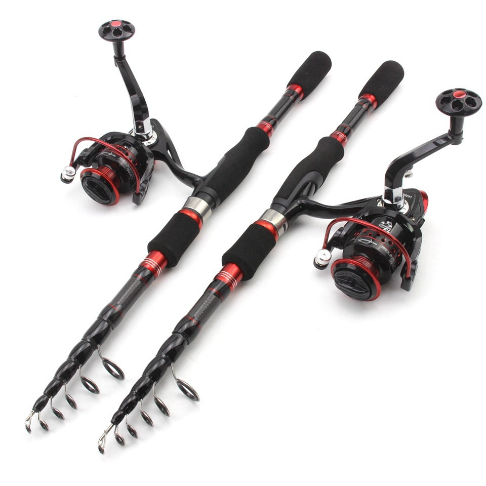 Wholesale Retractable Lure Rod Set Straight Handle Lure Spinning Reel Lure Bait Combination European and American Popular Fishing Gear