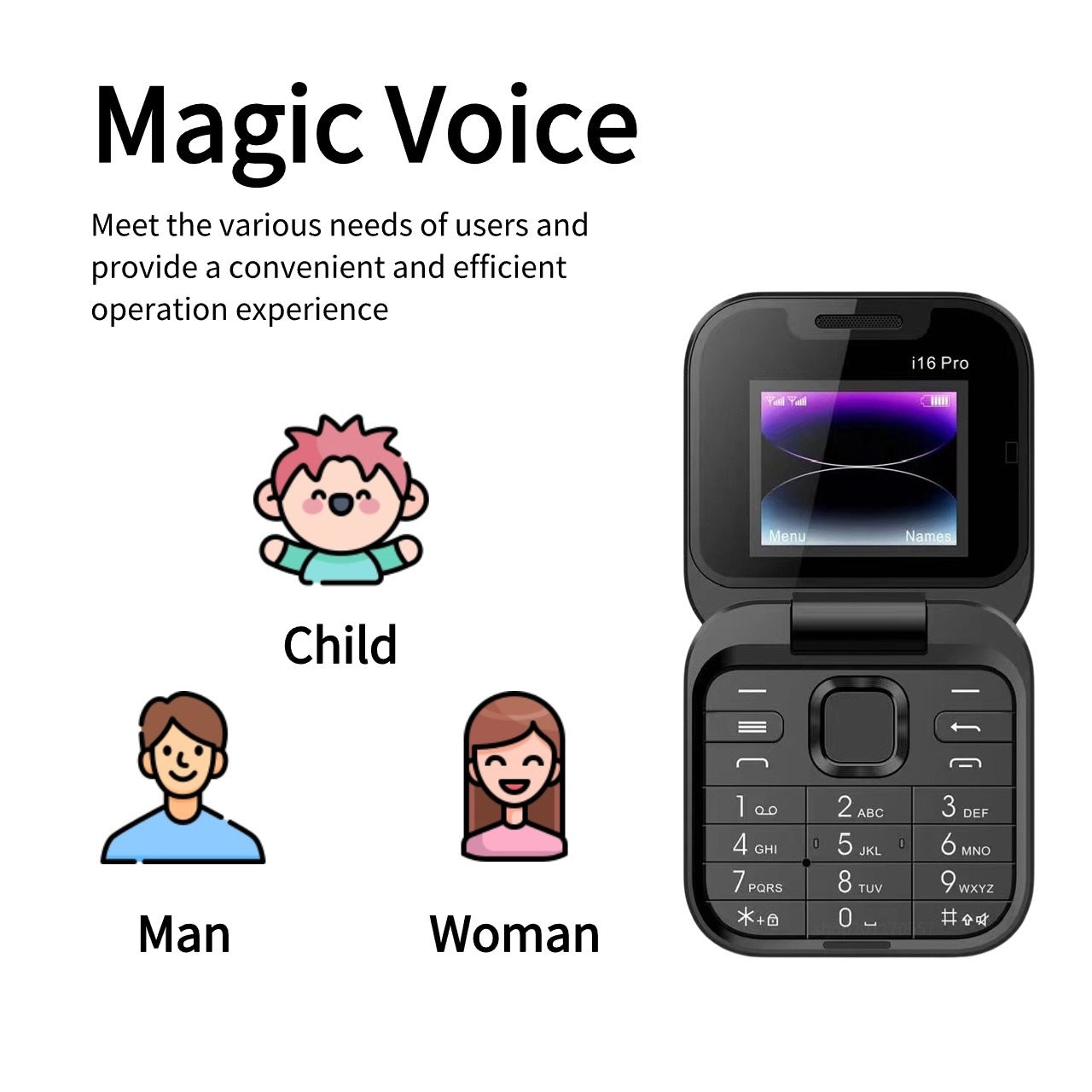 Mini Foldable Feature Phone Flip Cover Elderly Button Phone Pocket Women's Personalized Phone Backup Phone