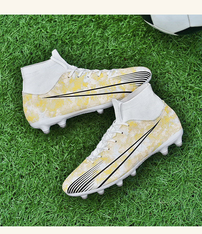Football shoes high-top training shoes for teenagers, middle and primary school students AG Long Spike Broken Spike Rubber Spike Soccer Shoes