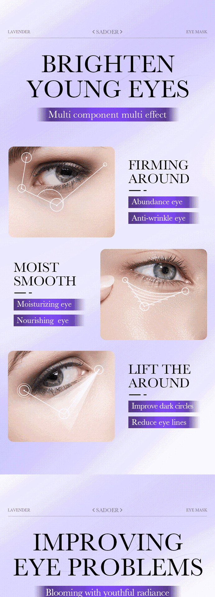 Full English Lavender Collagen Eye Mask80gSADOER Firming and Moisturizing Eye Mask Patch  Wholesale