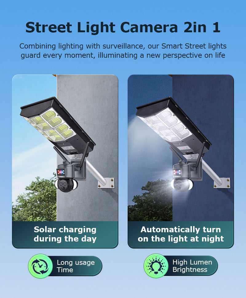 Courtyard12High Definition Zoom Solar Street Light Monitoring600Wanquan Color Night Vision Multi-screen Camera